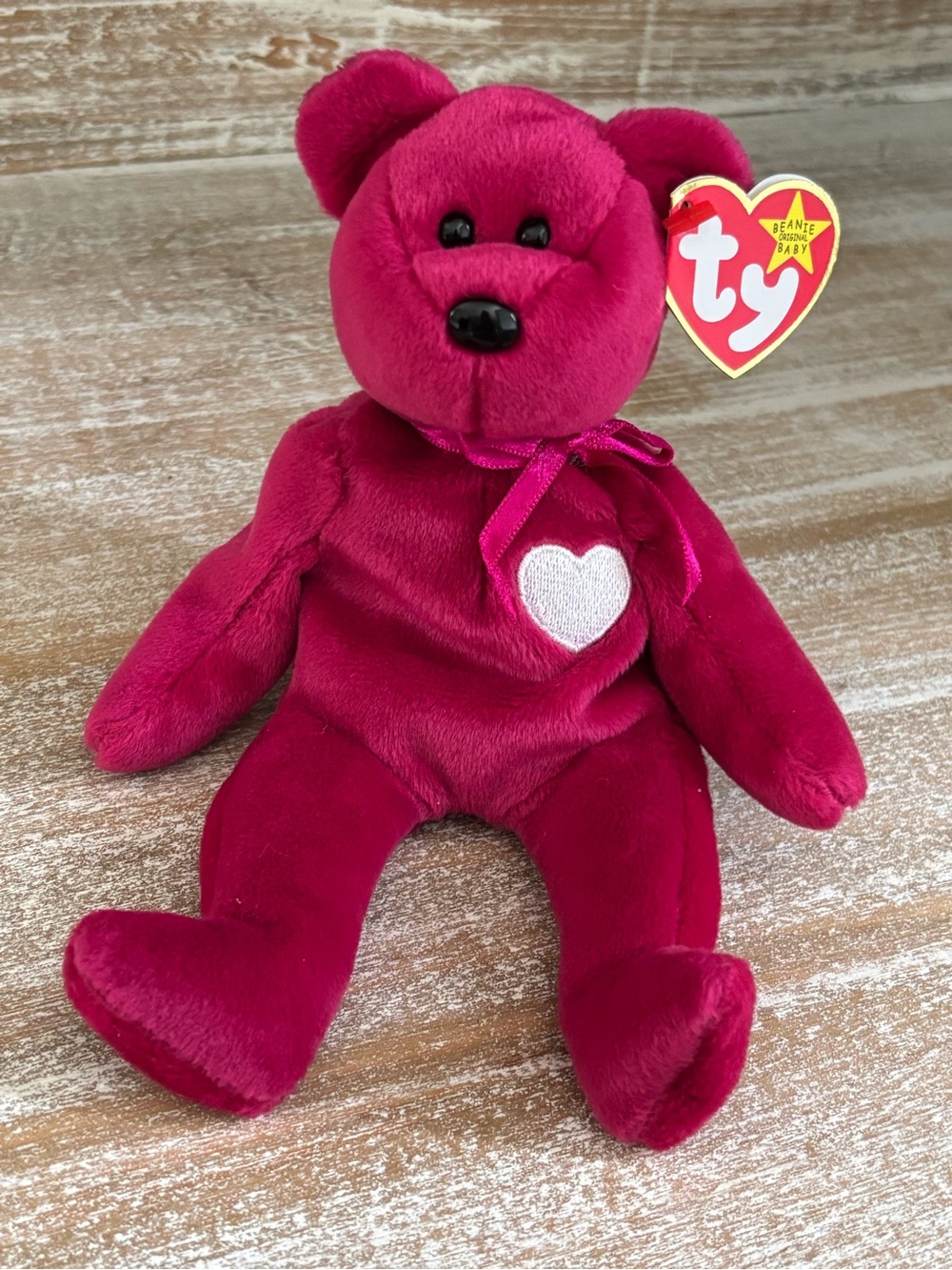 Ty Beanie Baby Plush Heart Bear “Valentina”